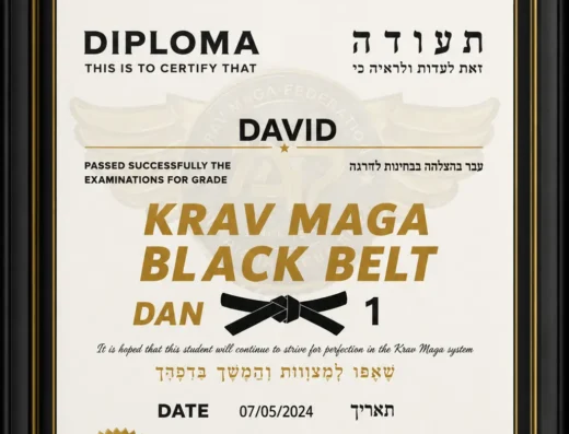 Certificat de Ceinture Noire de Krav Maga